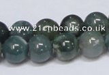 CAB386 15.5 inches 12mm round moss agate gemstone beads wholesale