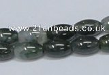 CAB389 15.5 inches 8*12mm rice moss agate gemstone beads wholesale