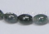 CAB390 15.5 inches 10*15mm rice moss agate gemstone beads wholesale