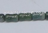 CAB395 15.5 inches 8*14mm bamboo shape moss agate gemstone beads