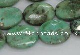 CAB40 15.5 inches 15*20mm faceted oval green grass agate beads