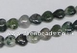 CAB404 15.5 inches 8*8mm heart moss agate gemstone beads wholesale