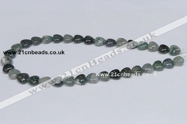 CAB406 15.5 inches 12*12mm heart moss agate gemstone beads wholesale