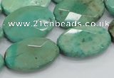 CAB41 15.5 inches 18*25mm faceted oval green grass agate beads