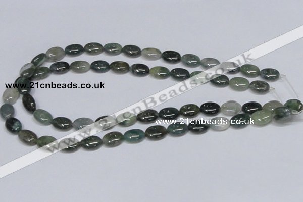 CAB410 15.5 inches 10*14mm oval moss agate gemstone beads wholesale