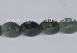 CAB420 15.5 inches 8*12mm twisted rice moss agate gemstone beads