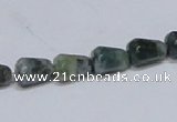 CAB424 15.5 inches 7*10mm faceted teardrop moss agate gemstone beads