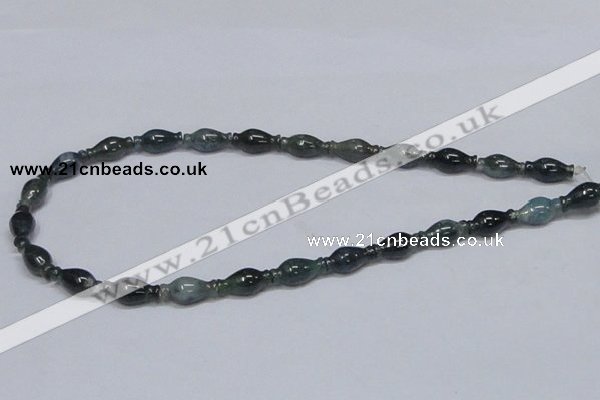 CAB425 15.5 inches 8*16mm vase-shaped moss agate gemstone beads