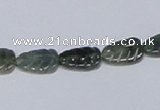 CAB428 15.5 inches 8*12mm leaf-shaped moss agate gemstone beads