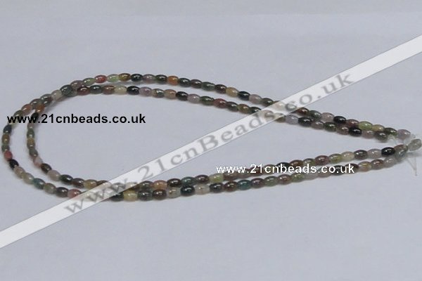 CAB437 15.5 inches 4*6mm rice indian agate gemstone beads wholesale