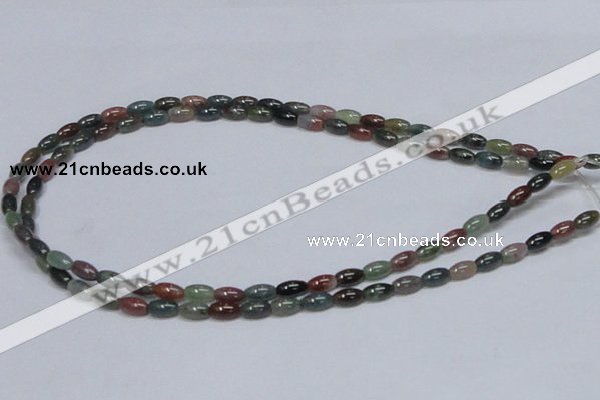 CAB438 15.5 inches 5*8mm rice indian agate gemstone beads wholesale