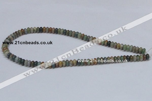 CAB440 15.5 inches 4*8mm rondelle indian agate gemstone beads