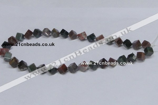 CAB442 15.5 inches 8*8mm inclined cube indian agate gemstone beads