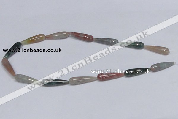 CAB445 15.5 inches 8*30mm teardrop indian agate gemstone beads