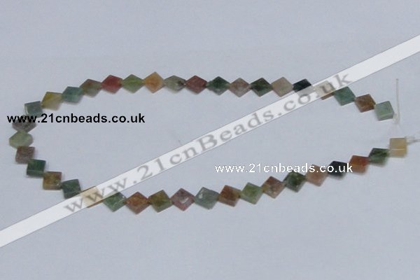 CAB451 15.5 inches 10*10mm diamond indian agate gemstone beads