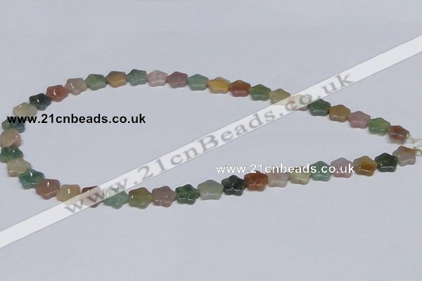 CAB459 15.5 inches 10*10mm star indian agate gemstone beads wholesale