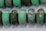 CAB46 15.5 inches 11*20mm faceted rondelle green grass agate beads