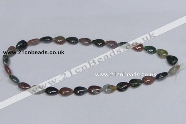 CAB460 15.5 inches 10*14mm flat teardrop indian agate gemstone beads