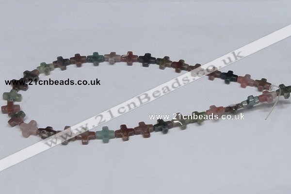 CAB461 15.5 inches 12*12mm cross indian agate gemstone beads