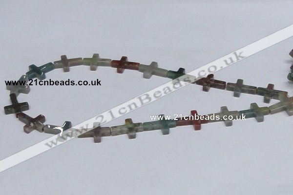 CAB462 15.5 inches 15*20mm cross indian agate gemstone beads