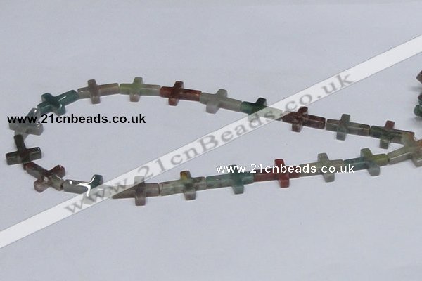 CAB462 15.5 inches 15*20mm cross indian agate gemstone beads