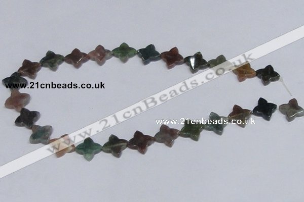 CAB472 15.5 inches 12*12mm flower form indian agate gemstone beads