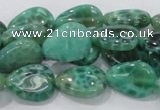 CAB55 15.5 inches 13*18mm flat teardrop peafowl agate gemstone beads