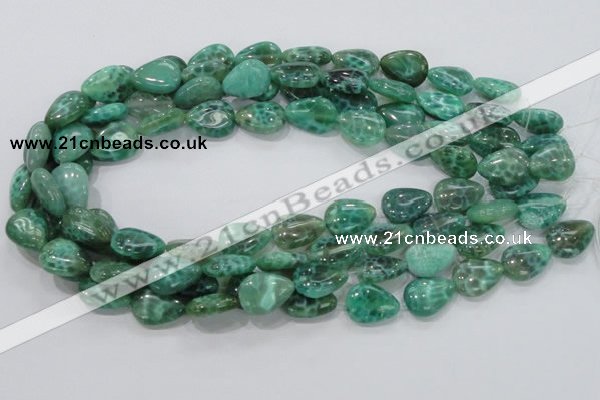 CAB55 15.5 inches 13*18mm flat teardrop peafowl agate gemstone beads