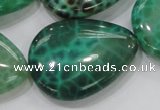 CAB56 15.5 inches 30*40mm flat teardrop peafowl agate gemstone beads