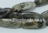 CAB566 15.5 inches 10*30mm rice silver needle agate gemstone beads