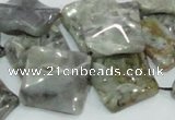 CAB583 15.5 inches 20*20mm wavy diamond silver needle agate beads