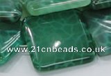 CAB61 15.5 inches 28*28mm square peafowl agate gemstone beads