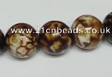 CAB612 15.5 inches 14mm round leopard skin agate beads wholesale