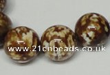 CAB613 15.5 inches 16mm round leopard skin agate beads wholesale