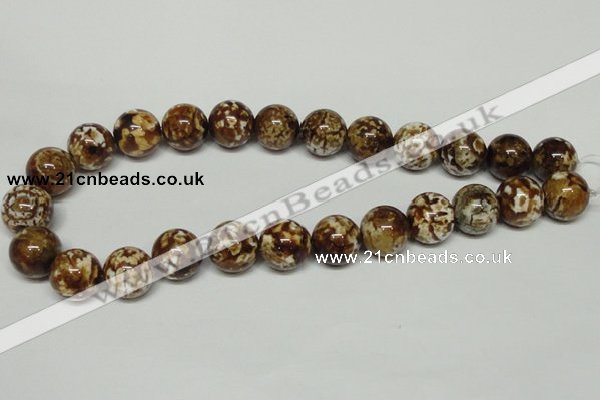 CAB613 15.5 inches 16mm round leopard skin agate beads wholesale