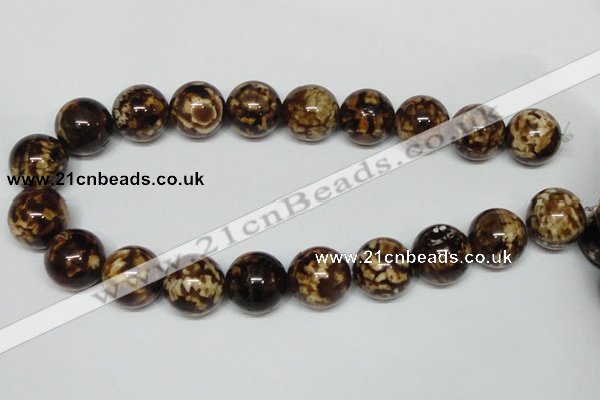 CAB615 15.5 inches 20mm round leopard skin agate beads wholesale