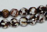 CAB616 15.5 inches 10mm faceted round leopard skin agate beads wholesale