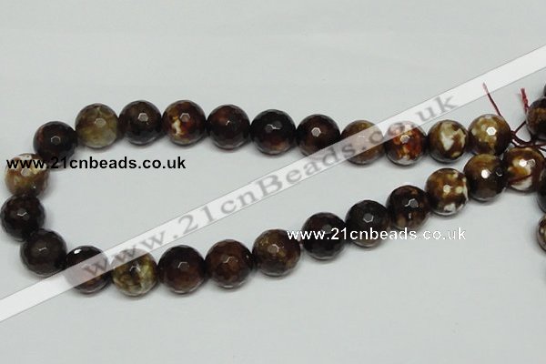 CAB619 15.5 inches 16mm faceted round leopard skin agate beads wholesale