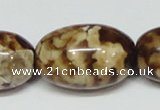 CAB623 15.5 inches 20*30mm egg-shaped leopard skin agate beads wholesale