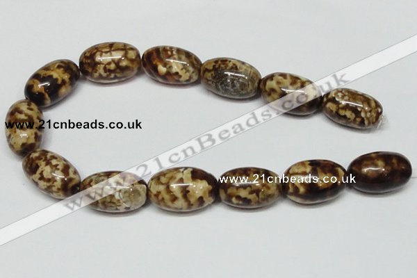 CAB623 15.5 inches 20*30mm egg-shaped leopard skin agate beads wholesale