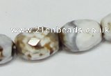 CAB624 15.5 inches 14*20mm faceted egg-shaped leopard skin agate beads