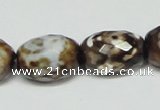 CAB625 15.5 inches 14*20mm faceted egg-shaped leopard skin agate beads