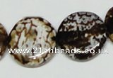 CAB629 15.5 inches 22mm flat round leopard skin agate beads wholesale