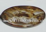 CAB632 15.5 inches 25*50mm oval leopard skin agate beads wholesale