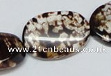 CAB634 15.5 inches 20*30mm twisted oval leopard skin agate beads