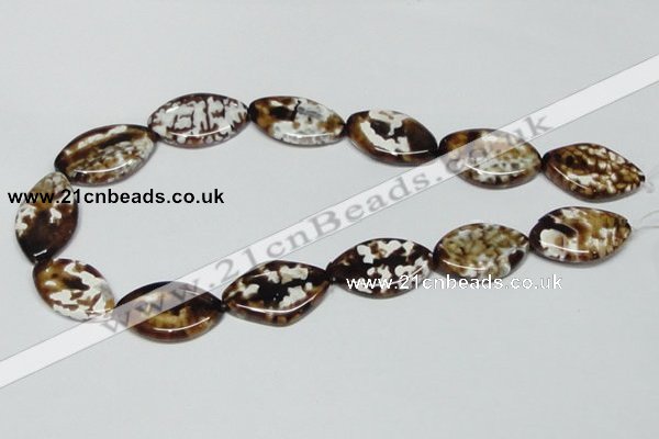 CAB636 15.5 inches 20*30mm marquise leopard skin agate beads