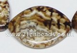 CAB638 15.5 inches 30*40mm marquise leopard skin agate beads