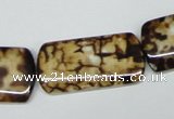 CAB640 15.5 inches 15*30mm rectangle leopard skin agate beads