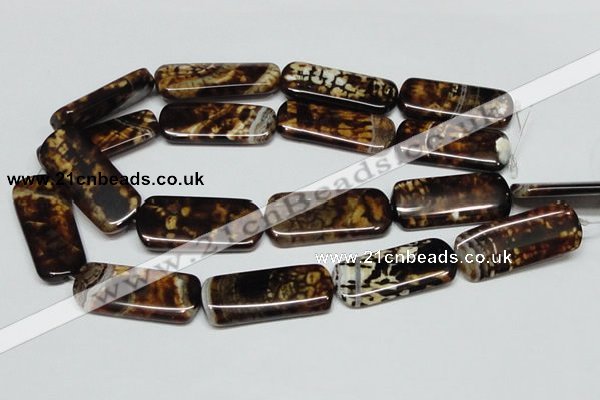 CAB641 15.5 inches 15*40mm rectangle leopard skin agate beads