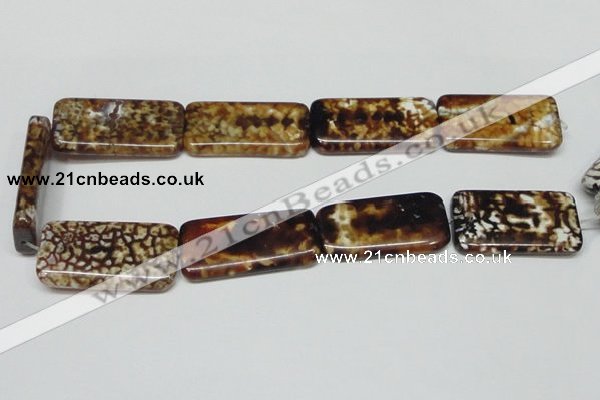 CAB642 15.5 inches 20*40mm rectangle leopard skin agate beads